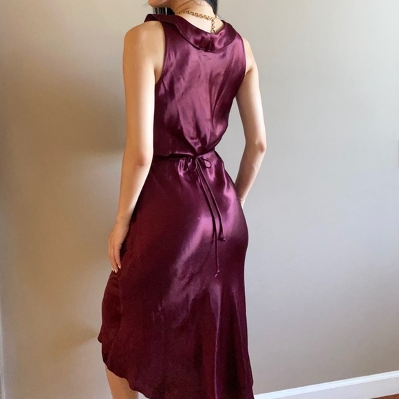 Vintage y2k satin midi dress purple - Picture 4 of 8